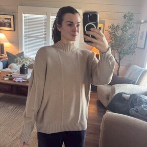 Jade Women's Taupe Turtleneck Sweater